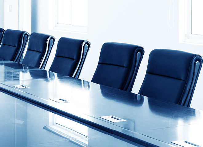 Board room table and chairs