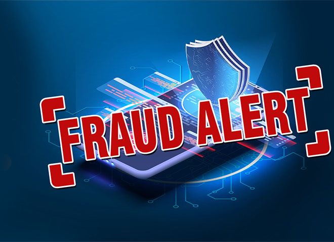 Fraud alert in bold, red text