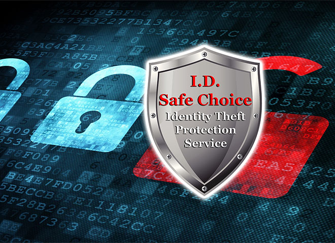 I.D. Safe Choice shield on digital background