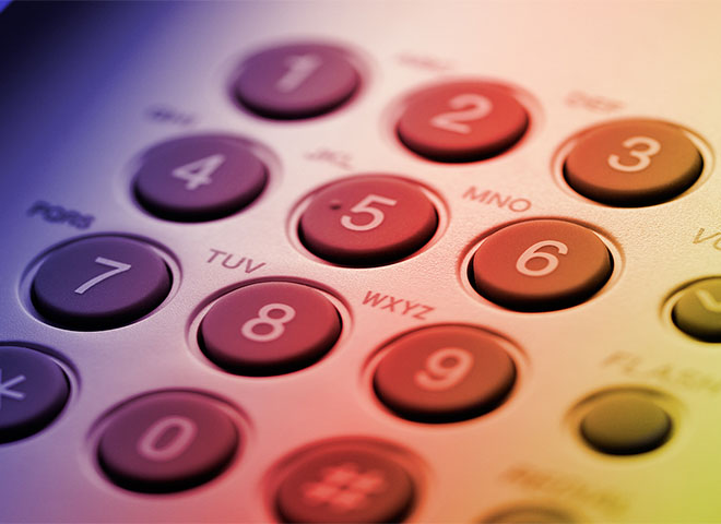 Closeup of telephone keypad