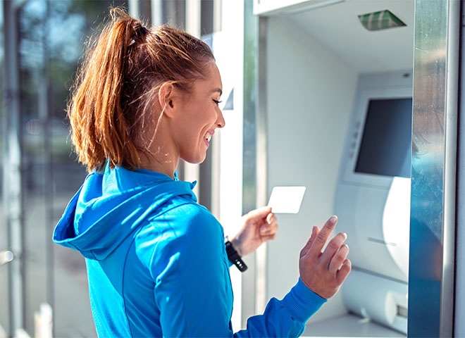 Woman at ATM